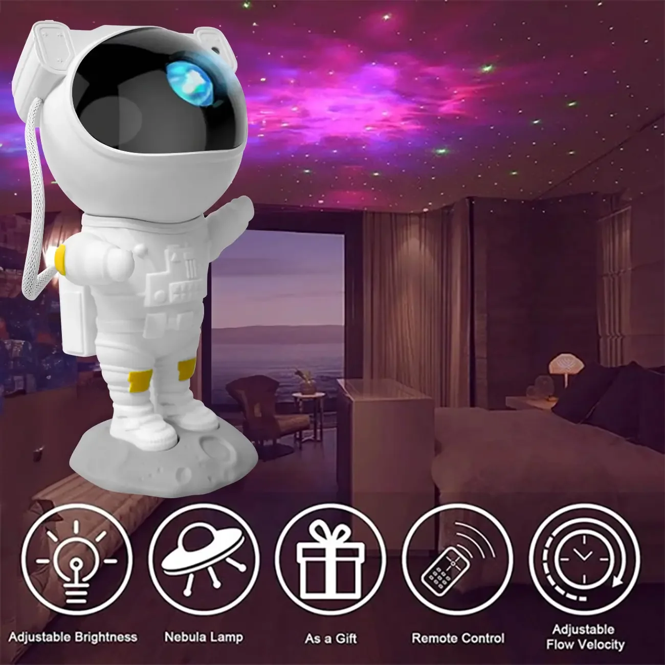 Astronaut Projector, Space Projector for Bedroom Star Night Light, Galaxy Lights for Bedroom Aesthetic, Space Buddy Room Decor A