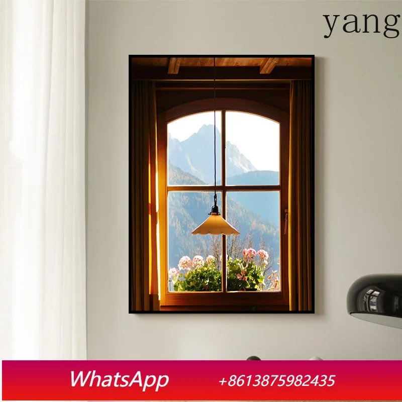 

Yjq decorative painting high sense aisle dining room bedroom painting landscape entrance painting French false window