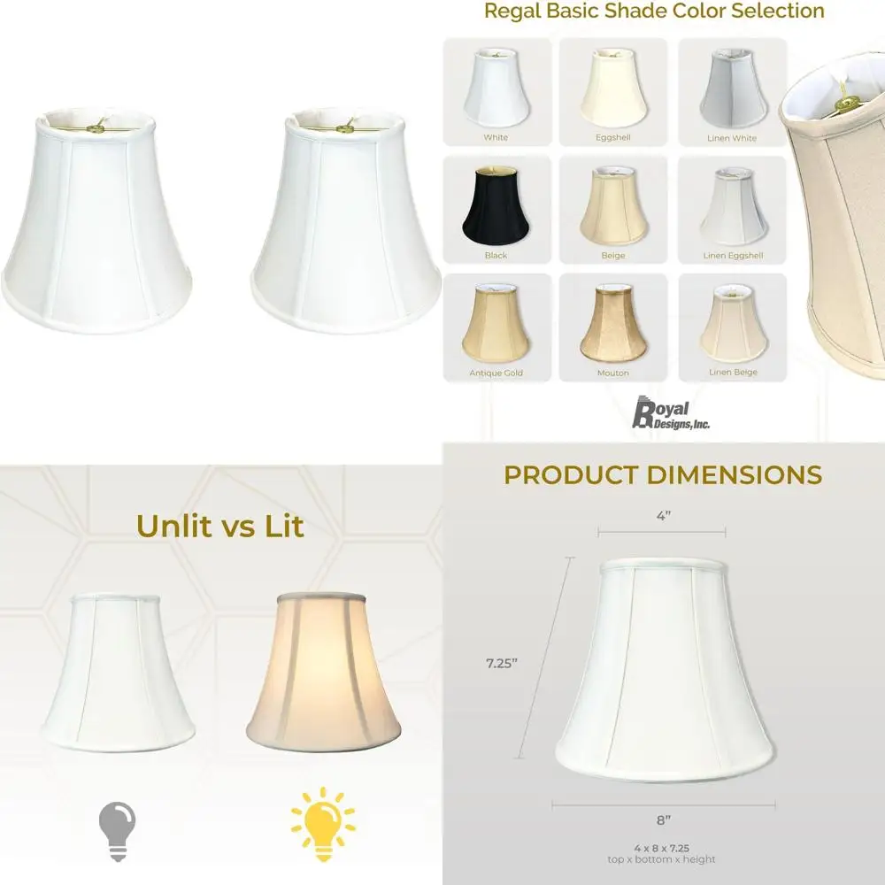 

Basic White Bell Lamp Shades, 7x14x11.5 Inches, 2-Pack, Suitable for True Bell Fixtures
