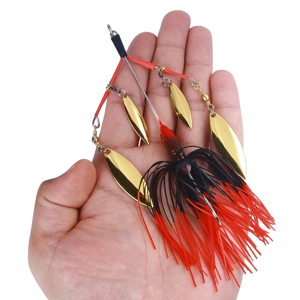 

HERCULES 13cm/22.6g Spinner Bait Jig Leaf Sequins Metal Hard Bait Lure Fishing Tackle For Bass Baits ﻿