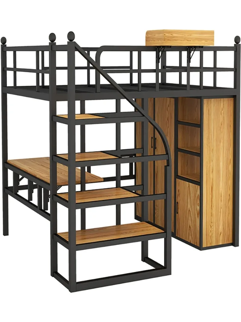 Wrought iron upper &lower Iron frame beds Bunk beds Mother and child elevated beds Adult Save space