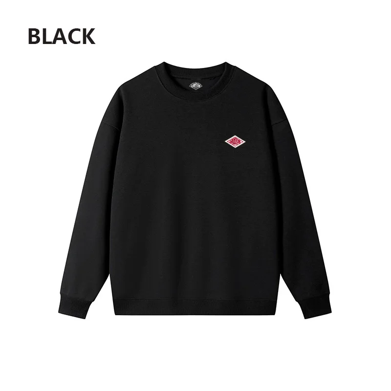 Męska/Damska bluza dresowa na wiosnę 2024 z identycznym haftem, bawełniana, z okrągłym dekoltem, długi rękaw, luźny krój, wygodna.