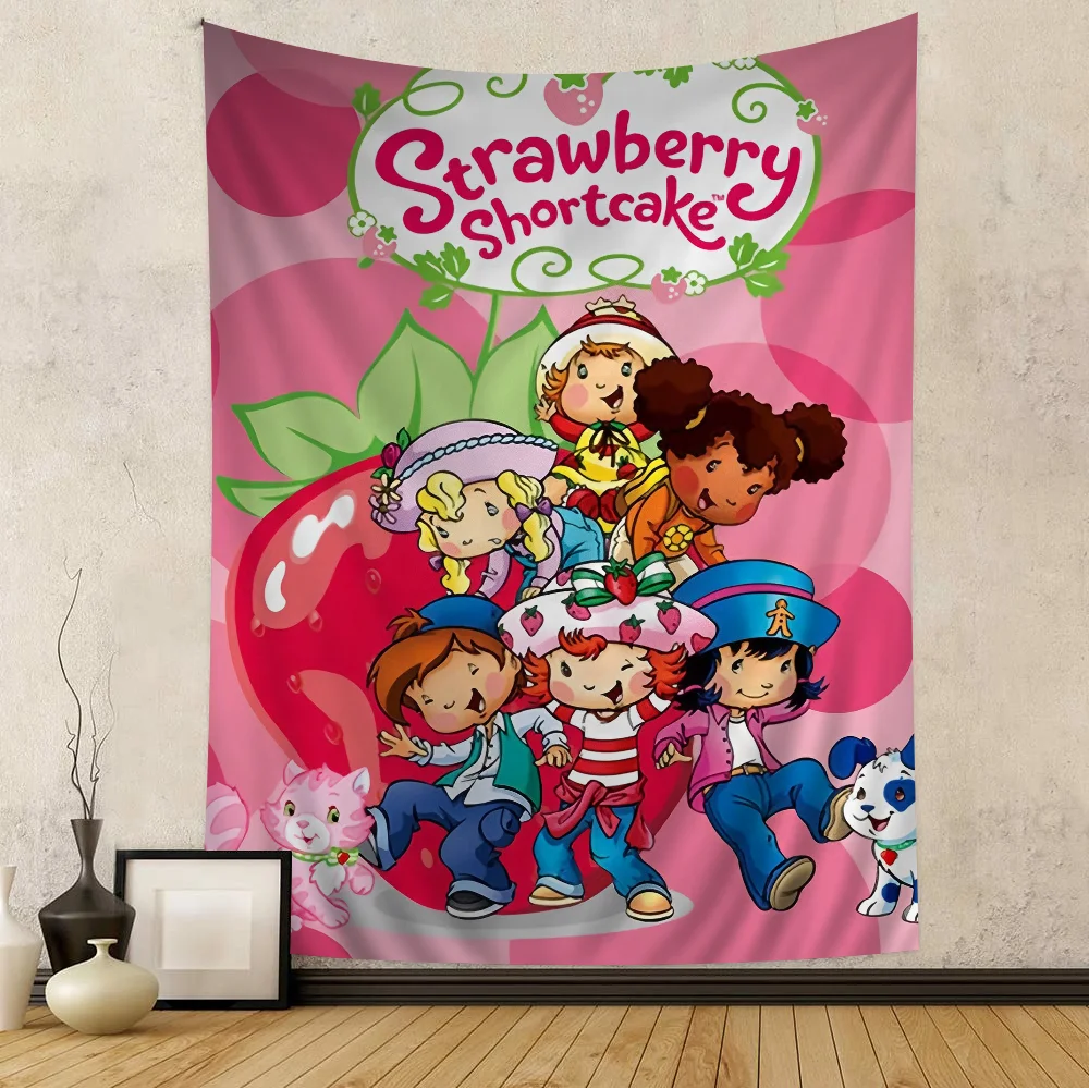 Strawberry Shortcake Colorful Tapestry Wall Hanging Hanging Tarot Hippie Wall Rugs Dorm Wall Art Decor