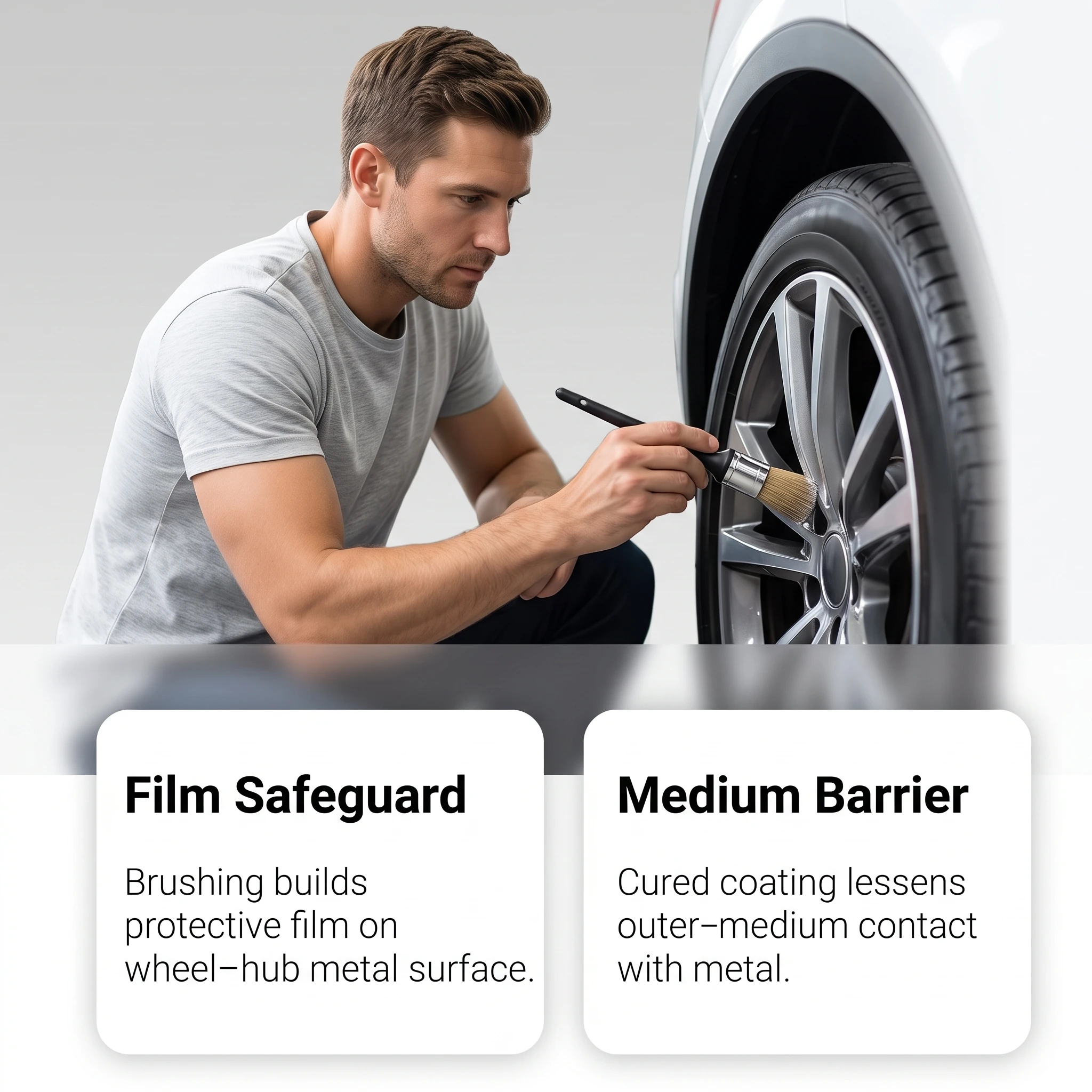 Wheel Hub Anti Rust Paint With Brush Brake Rotor Surface Restoration Waterproof Barrier Metal Corrosion Protection Coating Paste