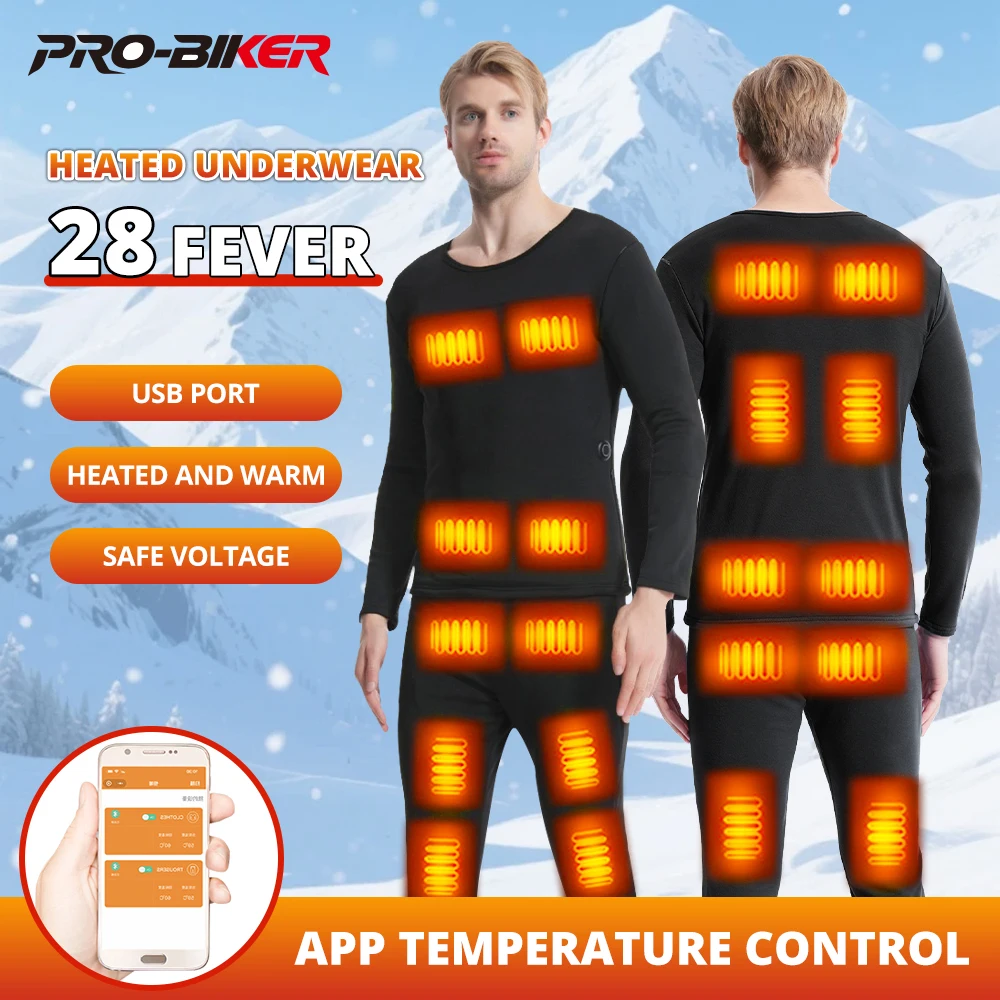 

Men's And Women's Thermal Inderwear APP Control Heating Jacket Winter Skiing Suit USB Electric Heating Clothing Shirt Fishing