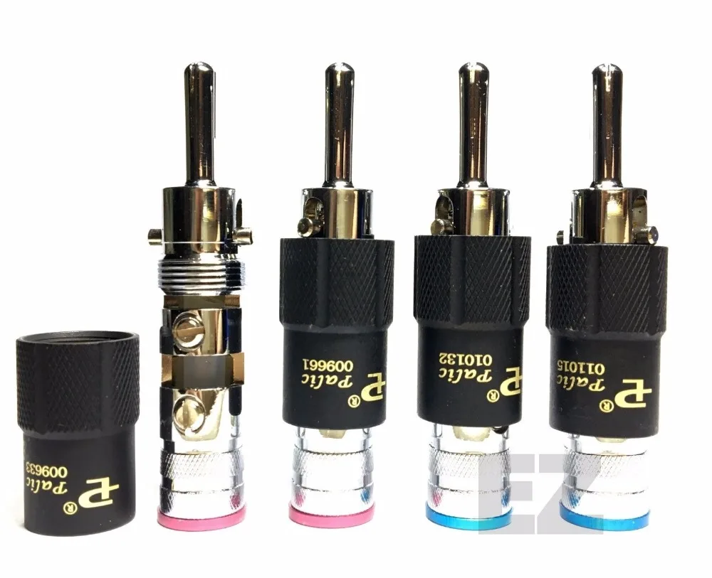 4 sztuk Hi-end rodowane Audio wideo głośnik Jack 8mm samoblokujący męski wtyczka bananowa głośnik Interconnector Cale złącze