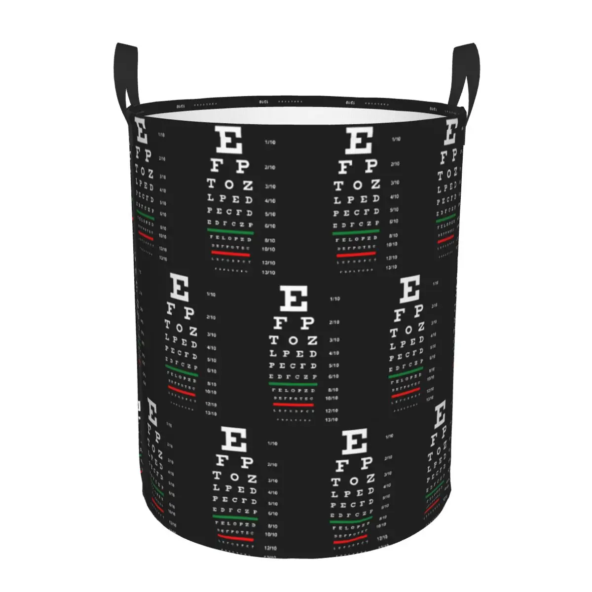 Custom Ophthalmologist Optical Chart Laundry Basket Foldable Eye Exam Glasses Toy Clothes Hamper Storage Bin for Kids Nursery