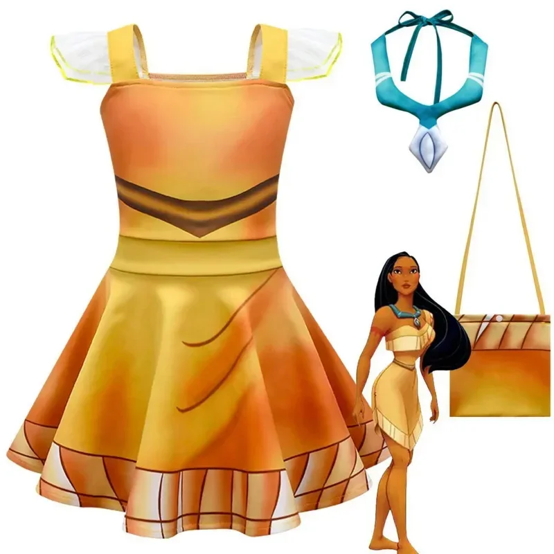 Сексуальный костюм принцессы Покахонтас для девочек Bear House AA, детский индийский косплей для детей, костюмы на Хэллоуин Dre, новинка 2025 wkd001