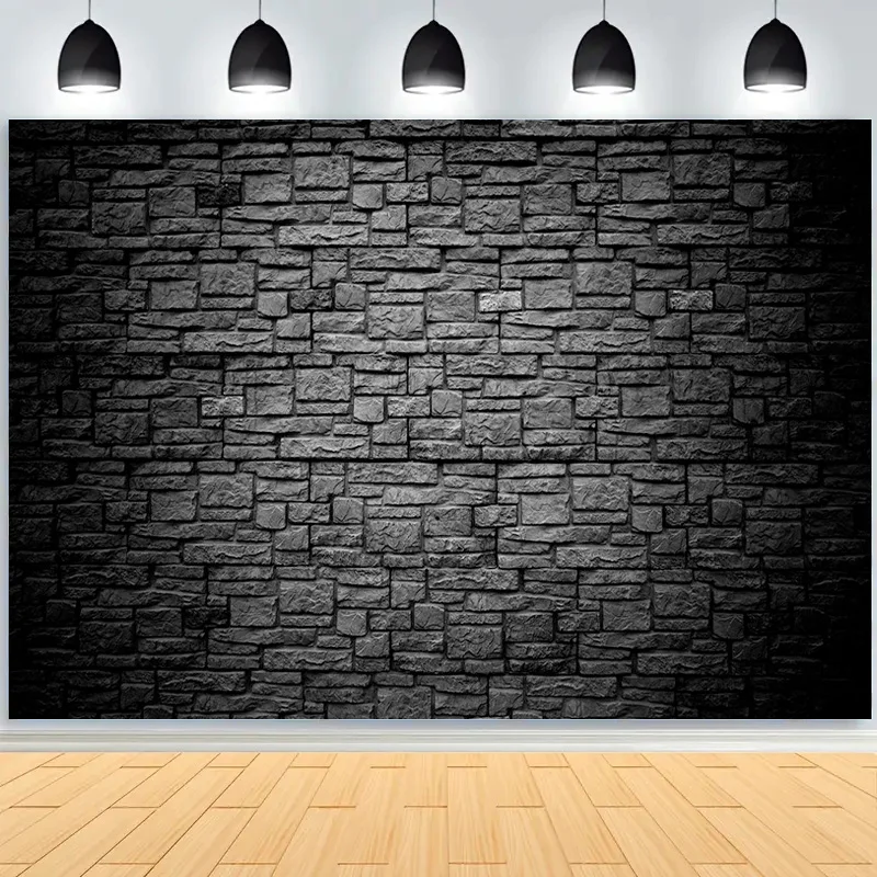 

SHENGYONGBAO Gray Brown Antique Brick Wall Photography Backdrops Props Cement Texture Stone Theme Photo Studio Background QZ-03