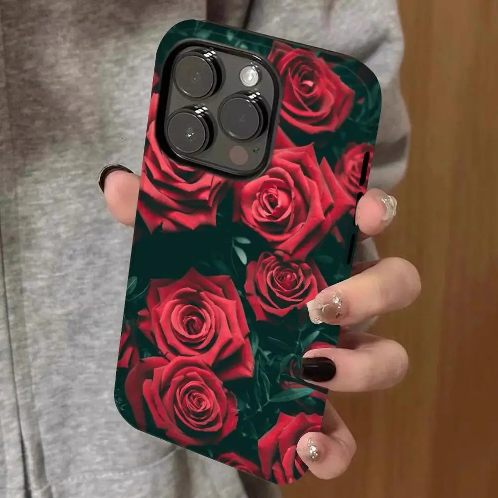 

rose wallpaper Phone Case Double-layered 2-in-1 Film Case For IPhone 16 15 Promax 14 13 Pro 12 11 plus Samsung S25 24 23 Covers