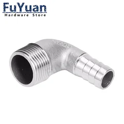 304 Stainless Steel Elbow Pipe Fitting 8mm -32mm Hose Barb x 1/4