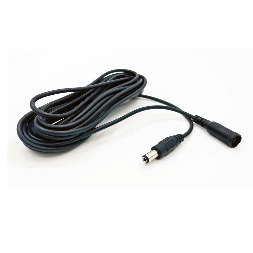 196.8in/ 5M 5.5mm*2.1mm DC Power Connector Extension Cord Jack Adapter Lead Cable DC Female Male Extension External Plug JIENUO