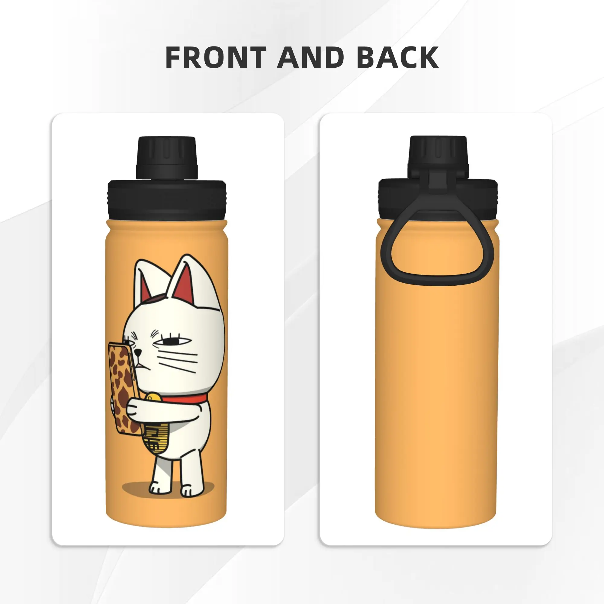 Anime Dandadan Turbo Granny Cat 18OZ Sports Insulated Kettle  Thermal Cup Stainless Steel Double Wall Mug Hot Cold Drink