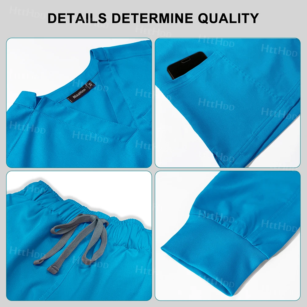 Ensemble uniforme médical dentaire respirant unisexe, chemise + pantalon, accessoires d'hôpital, générateurs professionnels, tout ce qui convient aux médecins et aux infirmières