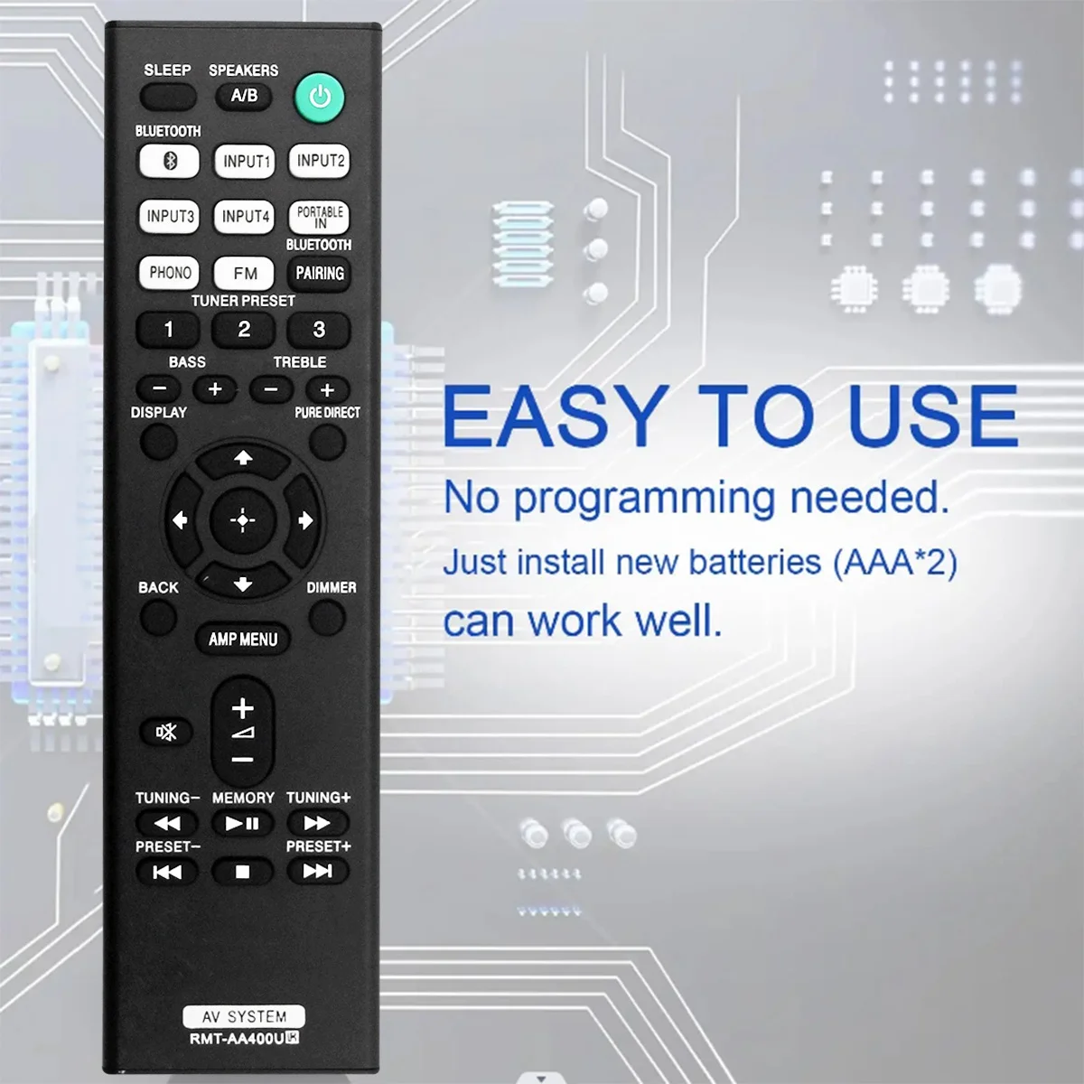 RMT-AA400U Remote Control Replace for Sony Stereo Receiver STR-DH190 STRDH190 Remote Control