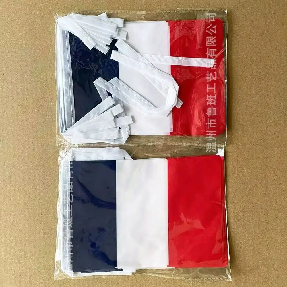 （TIKI FLAG）France bunting flags 14x21cm 20pcs/set Pennant France String Banner Festival Party Holiday for decoration