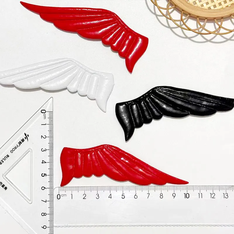 30 Stück Ultraschallgepresste Blumen & Engelsflügel 3x10,5cm DIY Bastelzubehör für Halloween Haarspangen Accessoires Dekoration – Detail 2
