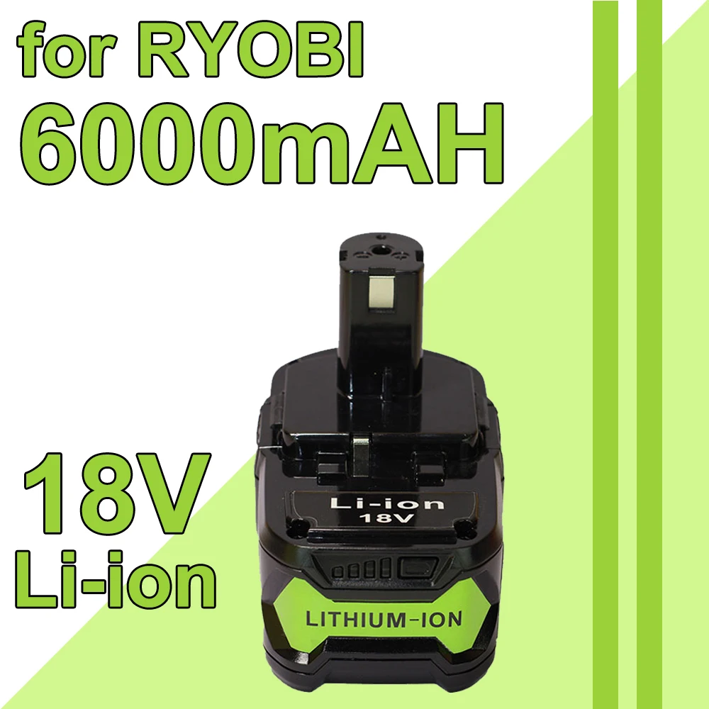 Suitable for Ryobi P108 18V  6.0Ah lithium-ion battery power tool P104 P107 RB18L50 RB18L20 P108