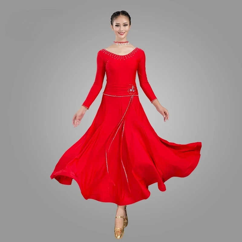 

Ballroom Dance Competition Dress Woman Carnival Girl Costume Sequin Outfit Wedding Party Evening Stage Modern Clothes Waltz Suit