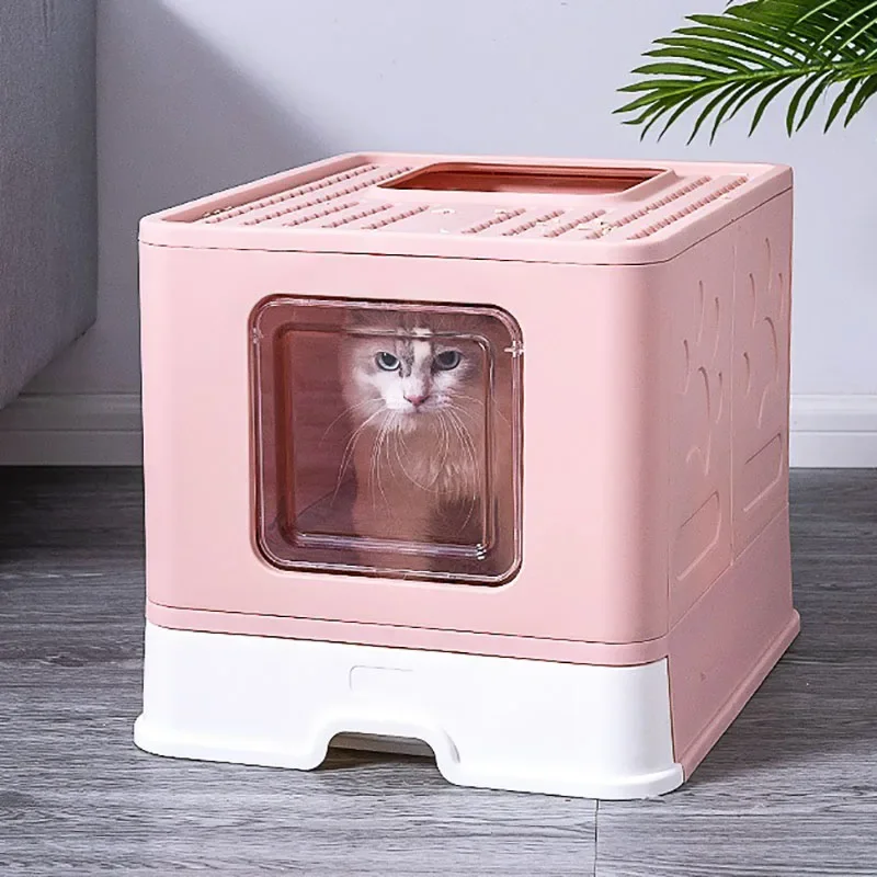 Imagem -05 - Anti-splash Fold Pet Toilet Bandeja com Colher Clean Kitten House Bedpan Plástico Litter Box Cat Supplies