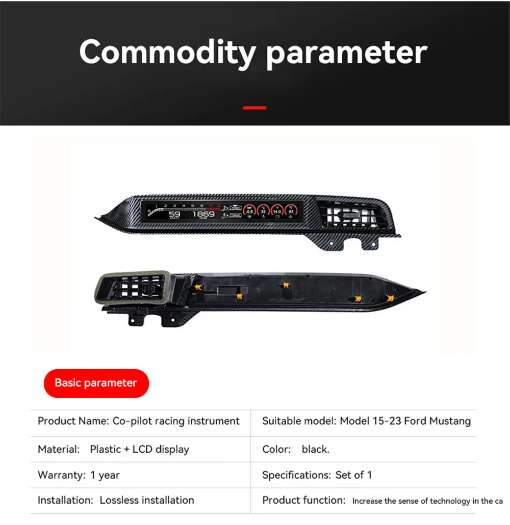 Android Auto Co-pilot Competitive Instrument Panel For Ford Mustang 2015-2021 Modified LCD Information Display Digital System