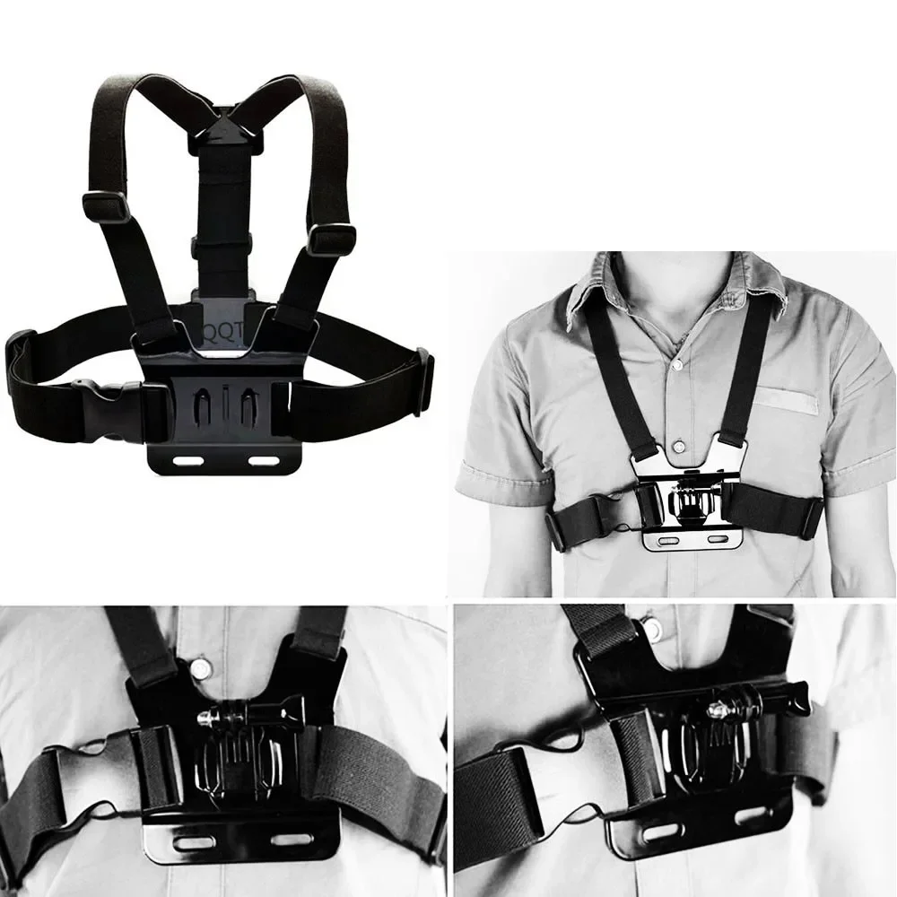 Universal Adapter Tripé Montagem Set para Gopro Hero, Chest Strap, Action Camera Acessórios