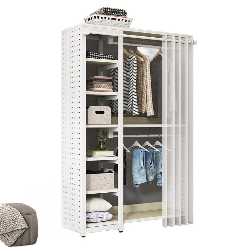 

Multifunctional, metal, corner coat rack, with dust curtain, wardrobe floor, hole board
