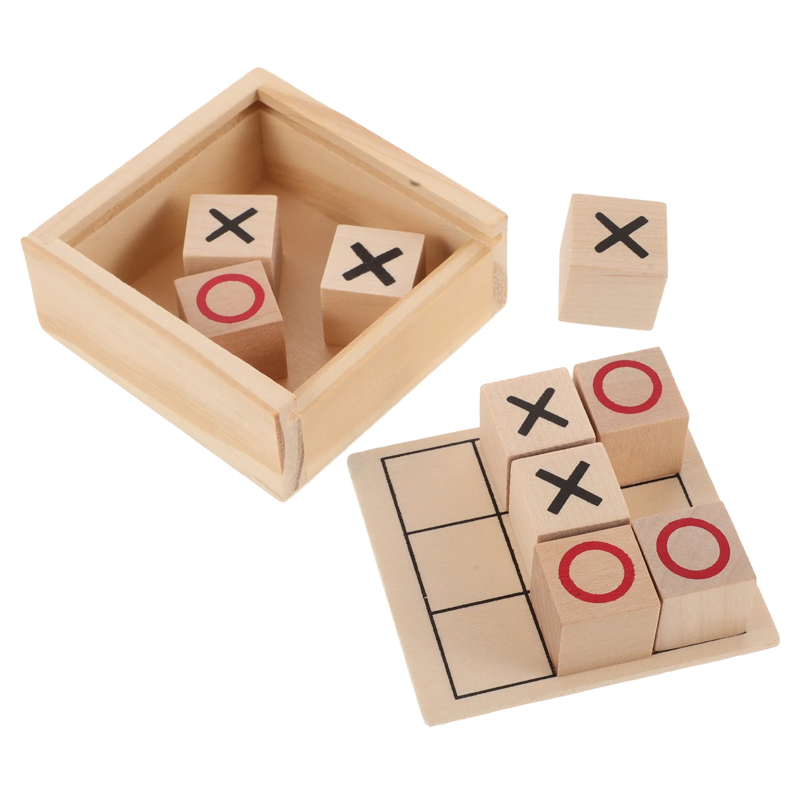 

Wooden XO Game Kids Board Games Portable Travel Games Family Gathering Party Toys Board Game Table Xo Puzzle