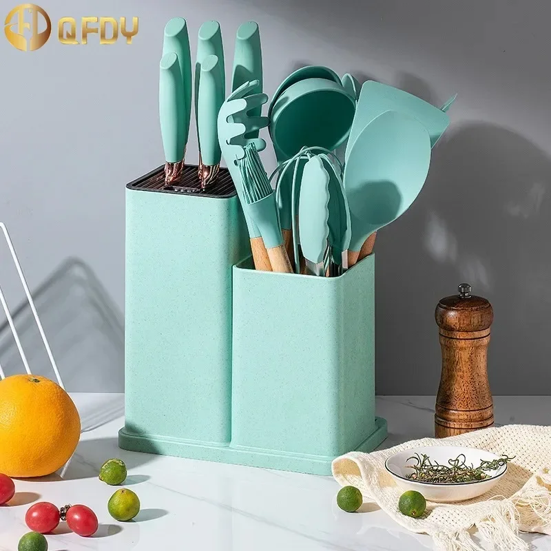 

Non-Stick Cooking Utensils 19Pcs Heat Resistant Silicone Kitchenware Cooking Utensils Set Storage Box Tools Kitchen Baking Tools