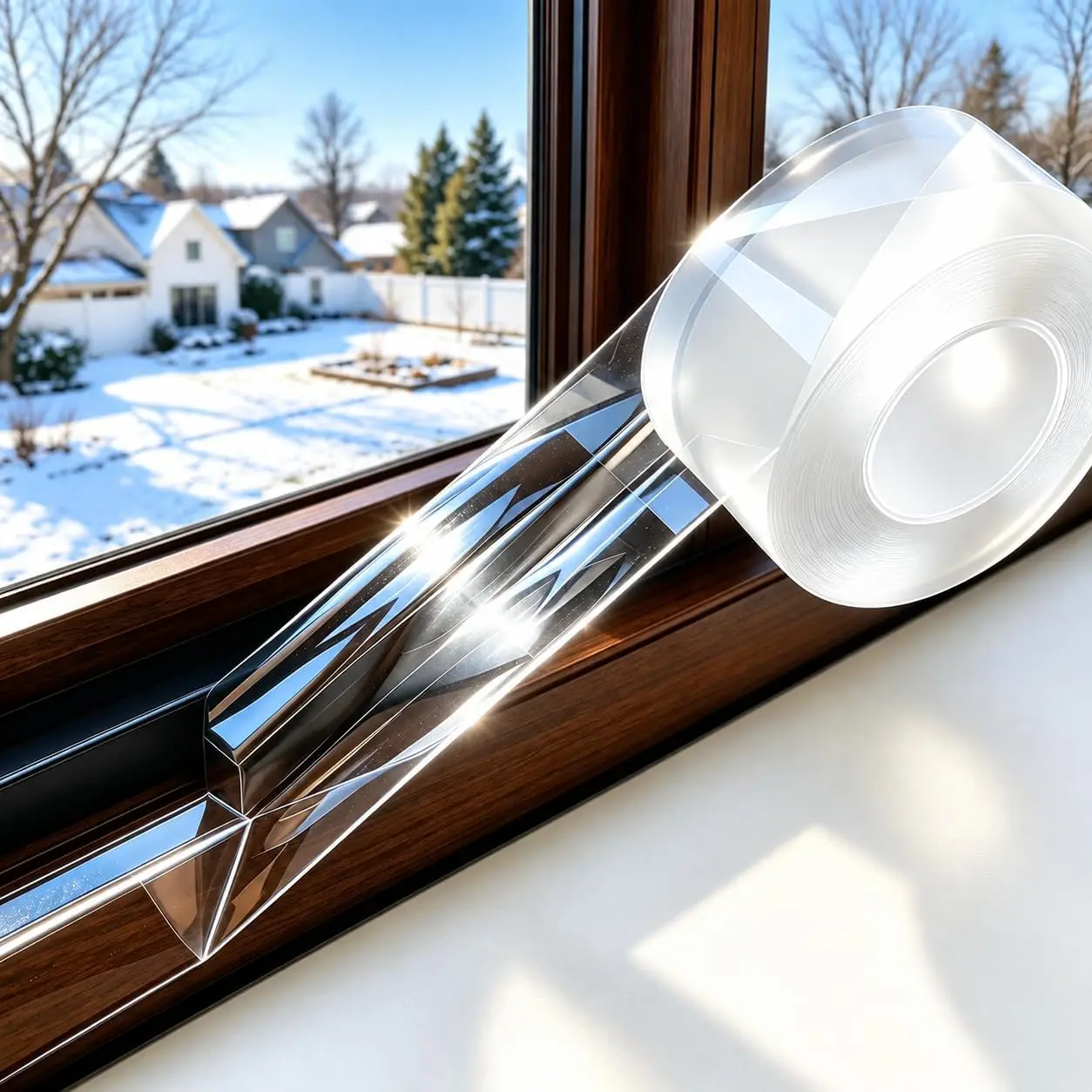 Clear Weather Sealing Tape，Adhesive weatherproof window sealing strip, waterproof insulation tape, blocking winter ventilation