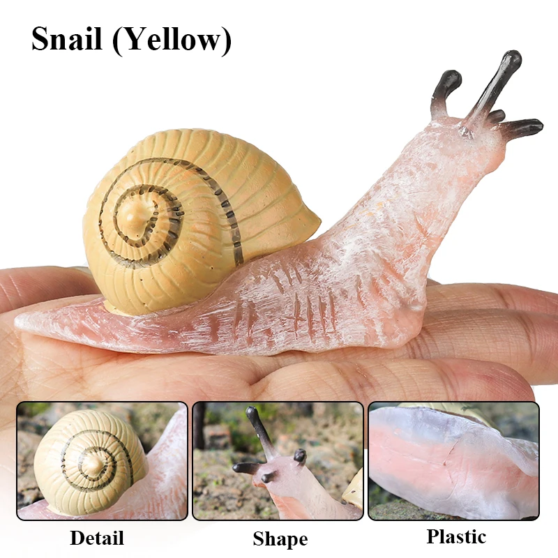 Oenux Wildes Insekt Tiere Schnecken Wachstumszyklus Modell Gartendekoration Figuren PVC Miniatur Niedliche Bildung Kinderspielzeug – Detail 3