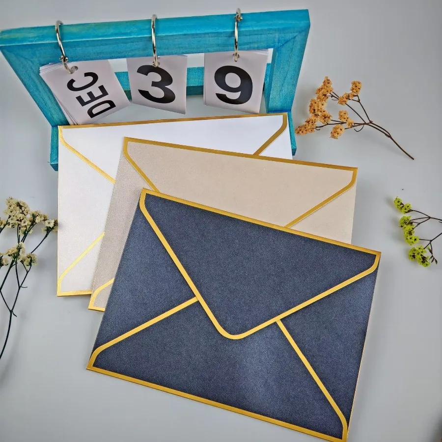 10Pcs Bronzing Invitation Envelope 19 * 14cm Phnom Penh Envelope