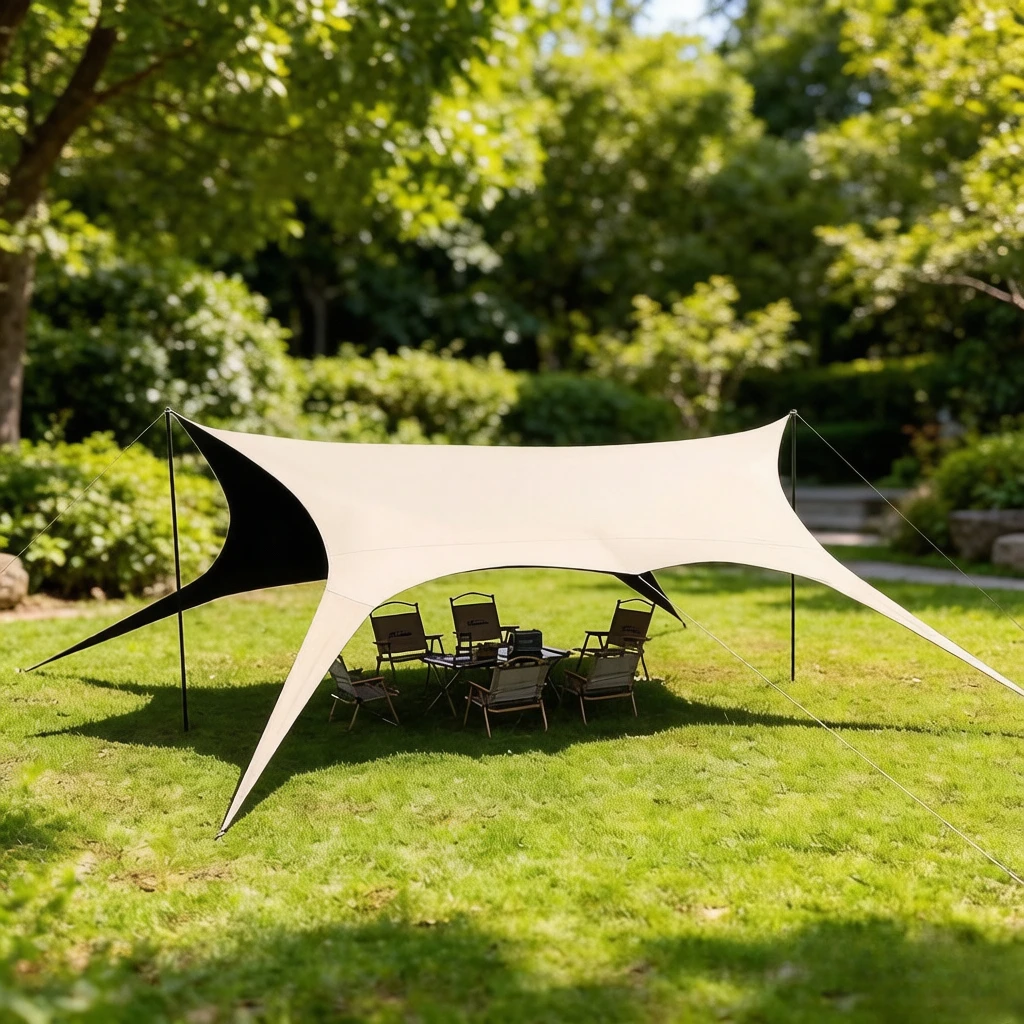 Blackout Butterfly Octagonal Canopy, Portable Outdoor Camping Picnic Sun Rain Shelter, Thick UV Coating, Scratch-Proof Durable