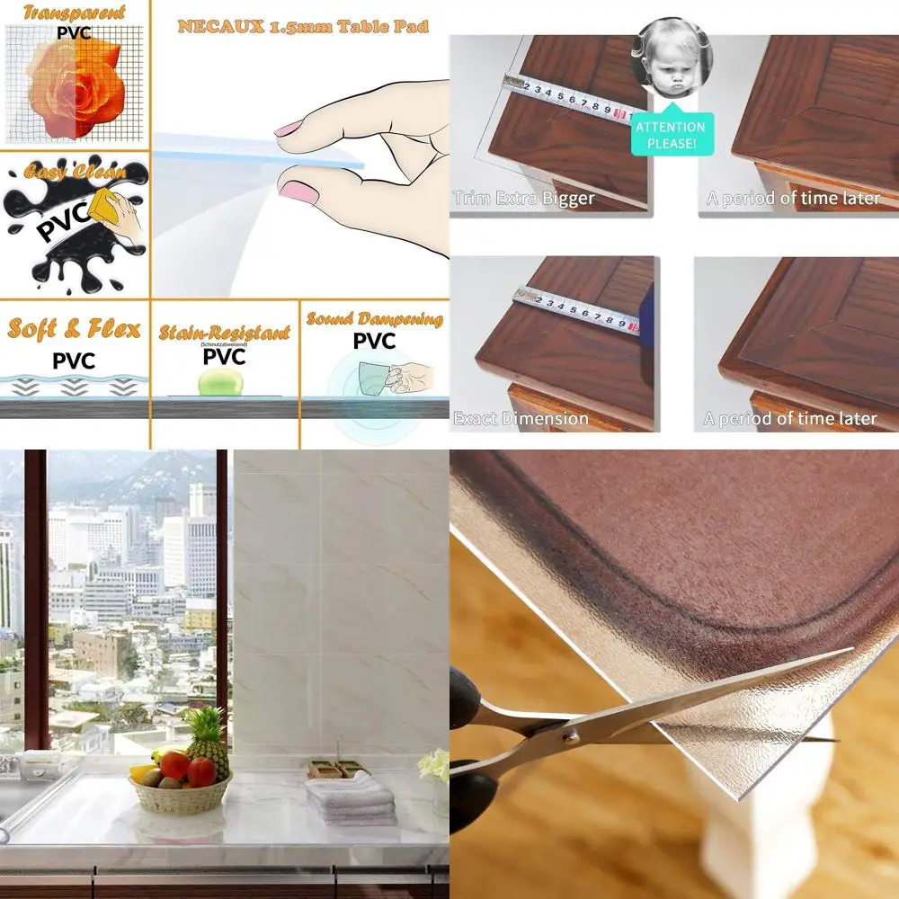 แผ่นป้องกันโต๊ะกลมใส 52 ชิ้น หนา 2 มม. กันลื่น กันน้ำ ทนน้ำมัน สำหรับโต๊ะรับประทานอาหารและโต๊ะประชุม