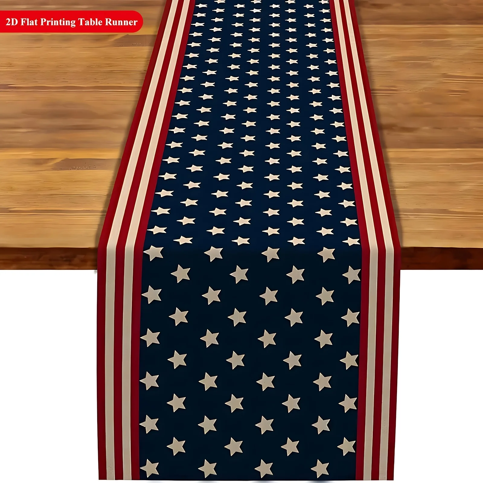 Home Office News - 1pc Patriotic Table Runner, Polyester Rectangular
