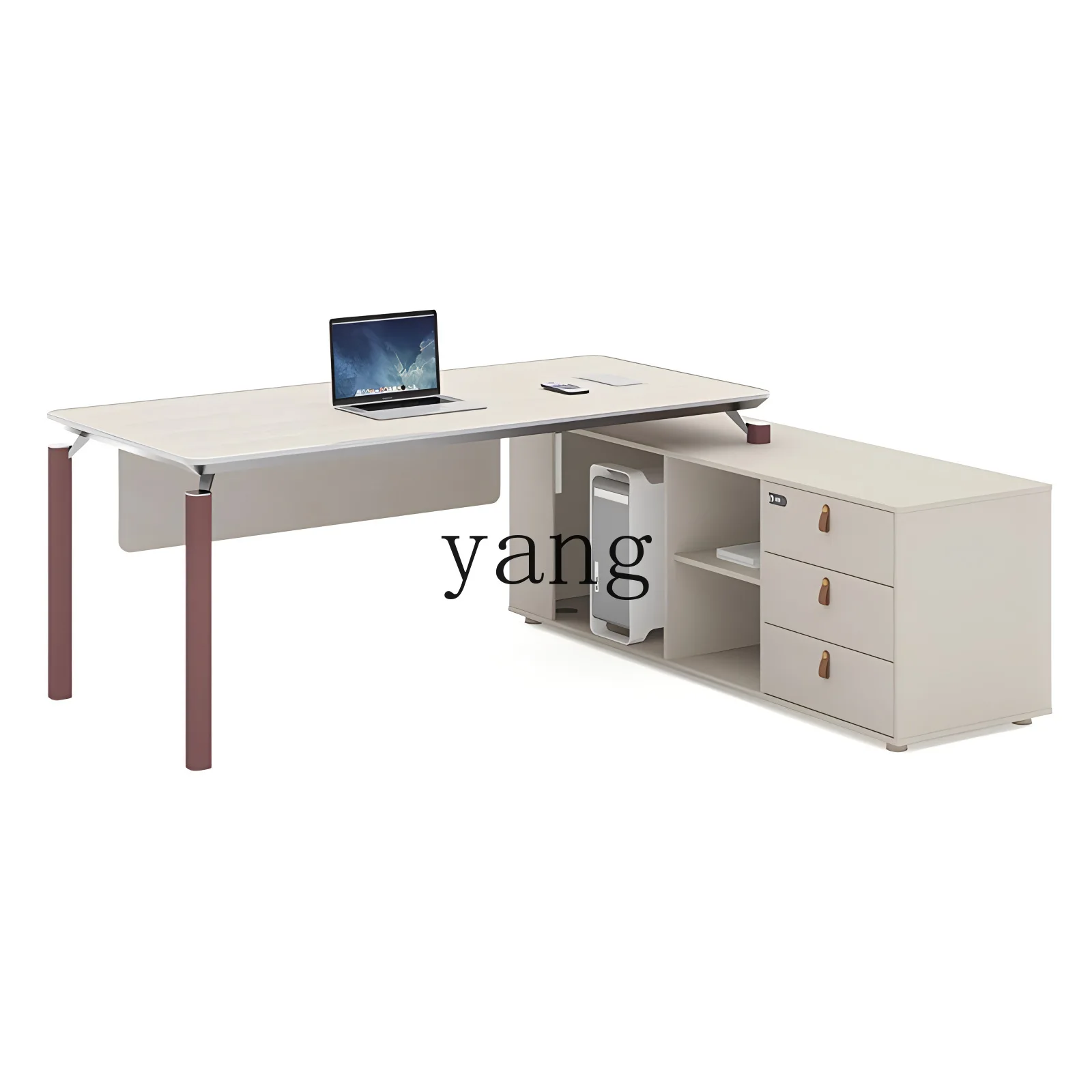 LMM Modern Staff Office Workstation Modern L-Shaped Desk,