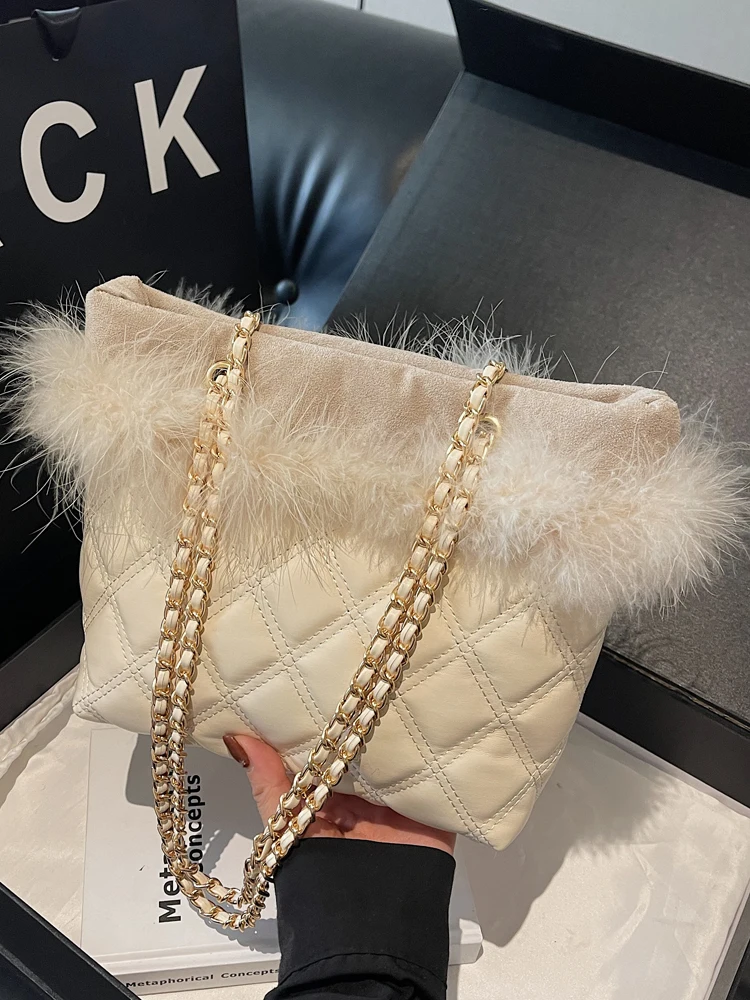 

Модная женская сумка с цепочкой, новинка 2025, осенне-зимняя сумка на одно плечо, качественная текстура