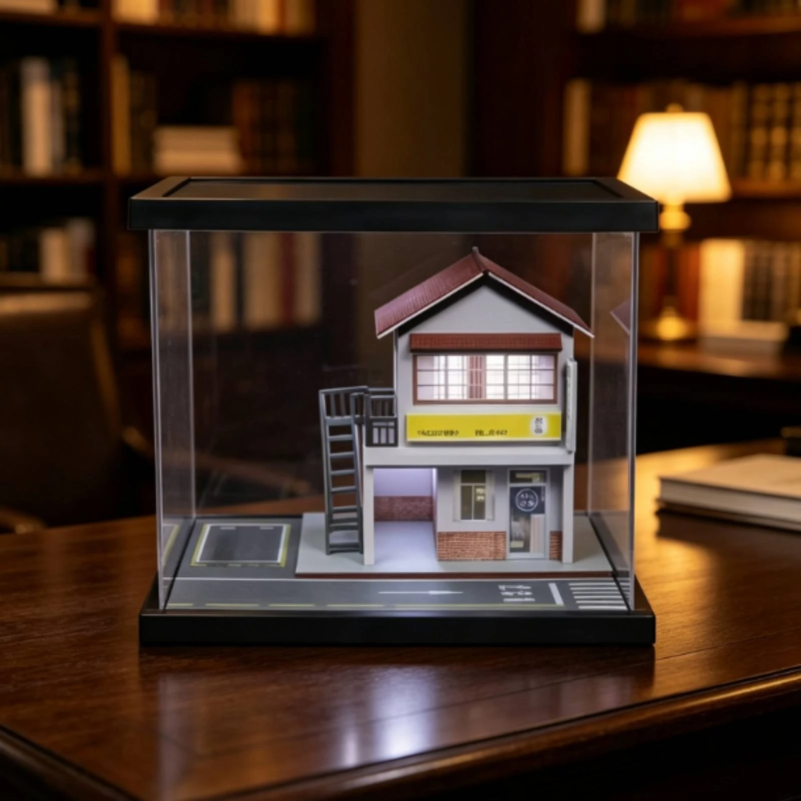 Metropolitan Diorama Model with Cover Lighted Diorama with Acrylic Cover Miniature Building Model Detailed City Metropolitan