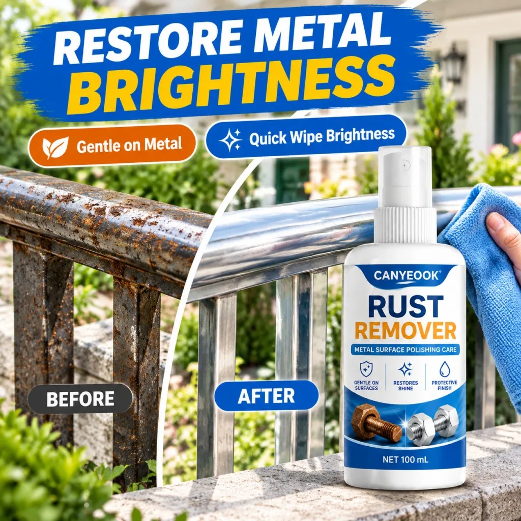 CANYEOOK Metal Rust Remover Polish 100ml Gentle Fast Acting Restore Shine Anti Rust for Car Wheel Railing Home Care
