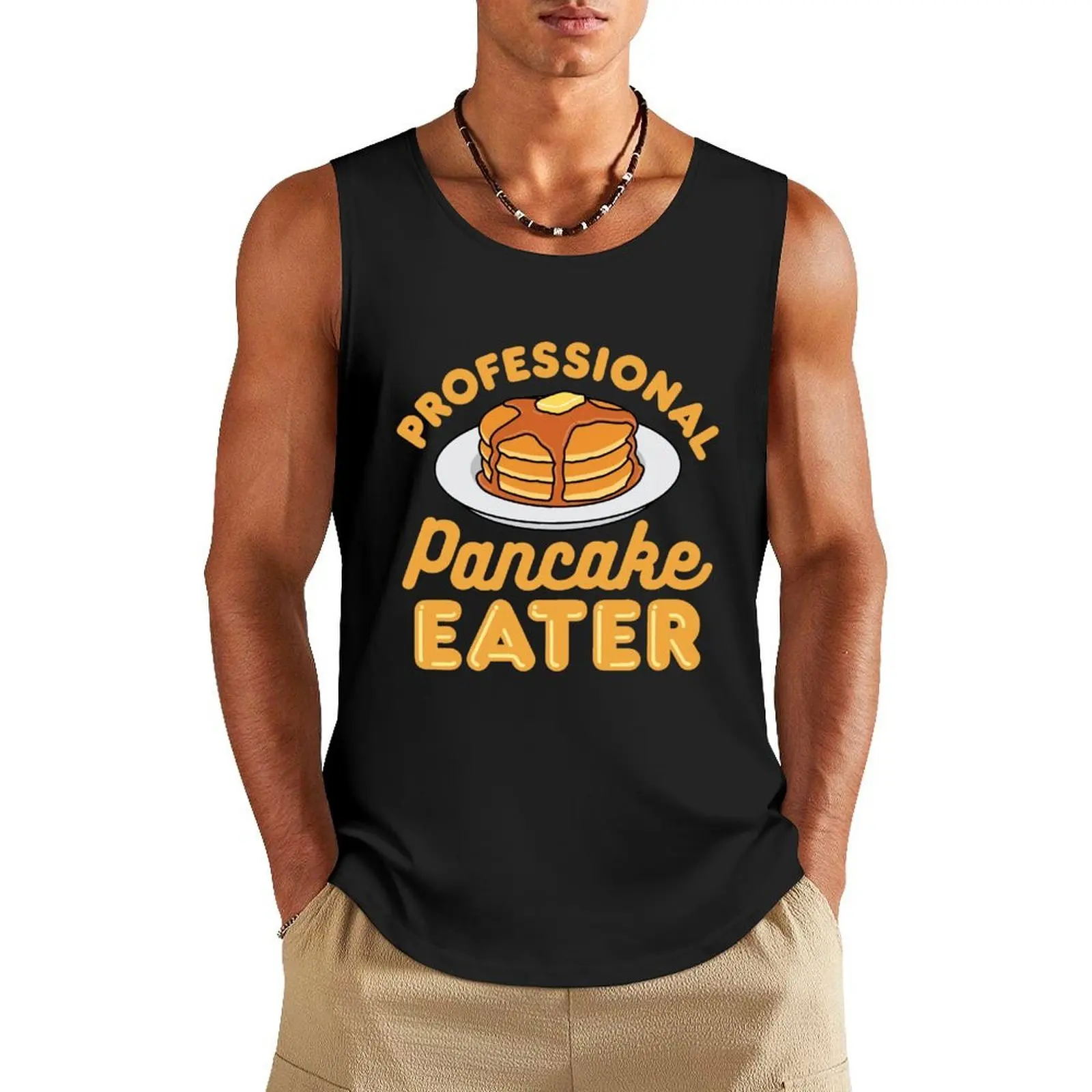 

Professional Pancake Eater Tank Top t-shirt for man Men's sleeveless gym shirts Top summer