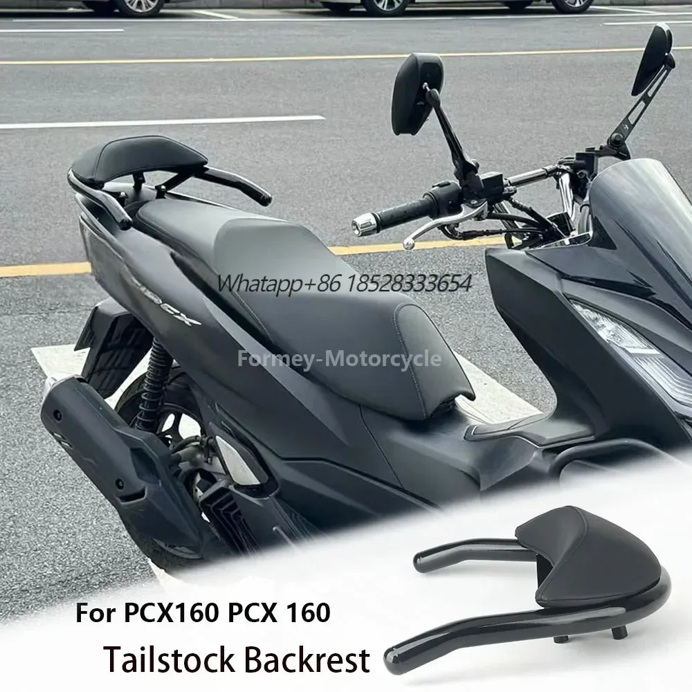 NEW Motorcycle Back Rest Cushion Pad Black Rear Passenger Seat Tailstock Backrest  For Honda PCX160 PCX 160