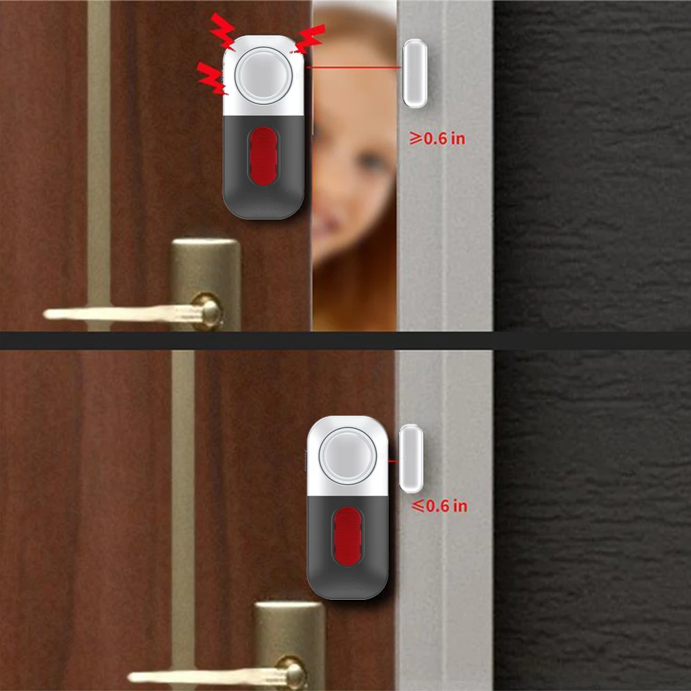 Wireless Magnetic Door Sensor Alarm Home Security Device For Window 125bp Alarm Hotel Home Security Anti-theft Alarm