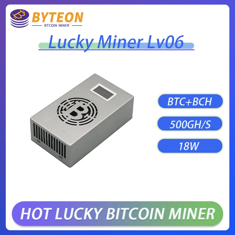 جهاز تعدين البيتكوين لاكي مينر lv06 كريبتو سولو مينر BTC BCH BSV DGB WIFI 500GH/S SHA256 BM1366 عامل منجم تشفير