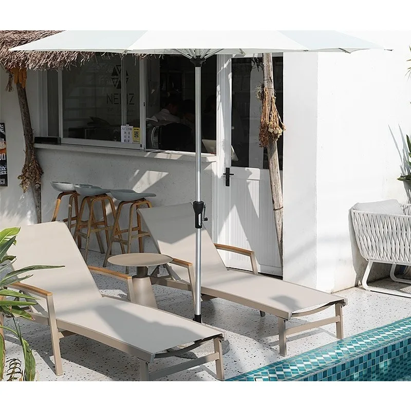 Outdoor courtyard bed, swimming pool beach leisure lounge chair, waterproof and sunscreen bed 5