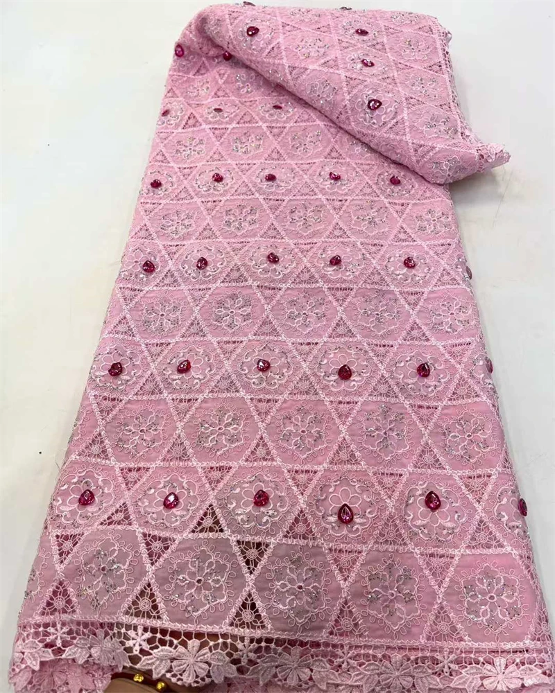 아프리카 레이스 원단 2025 나이지리아 프랑스 밀크 실크 메쉬 스팽글 레이스 원단 웨딩 파티 드레스 소재