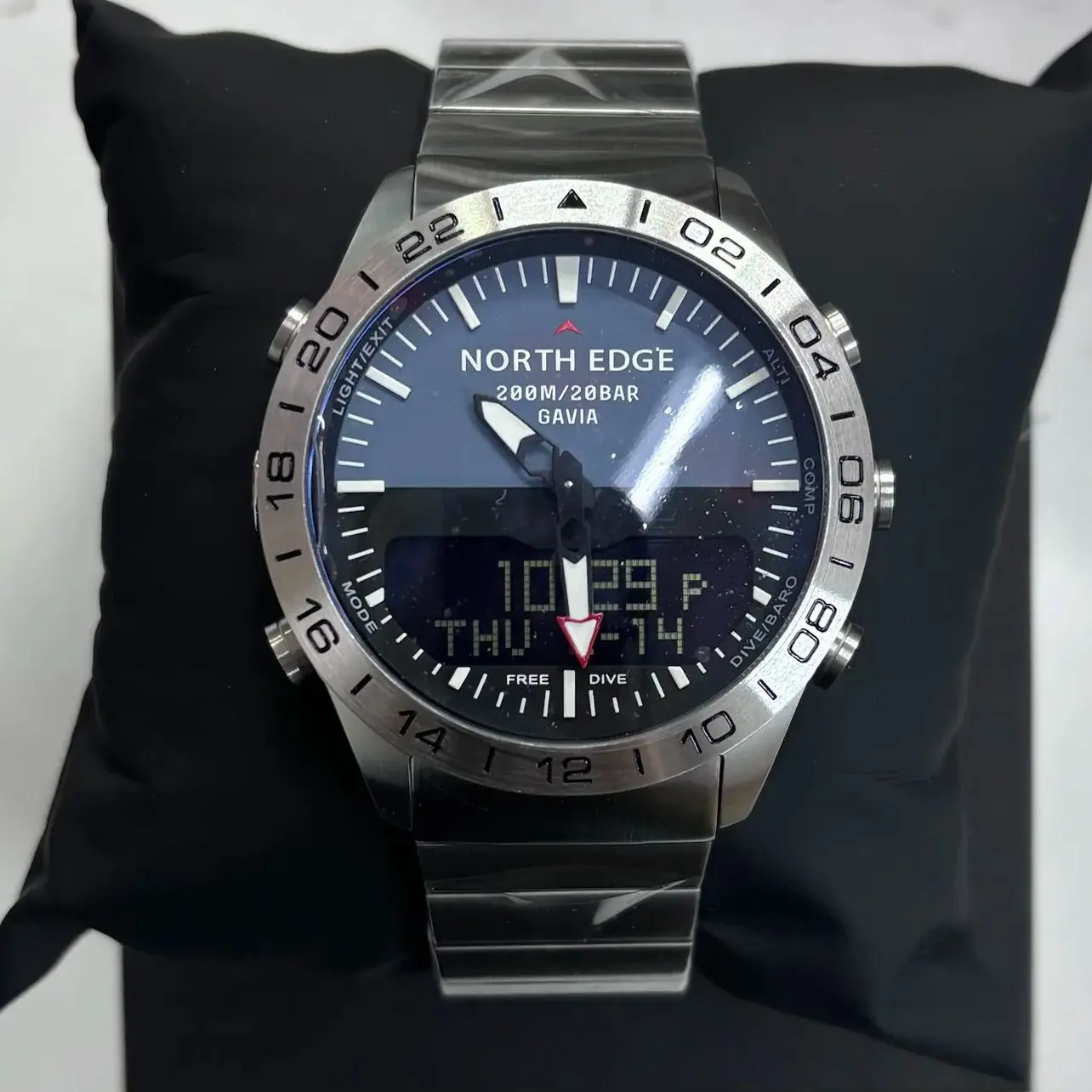 North edge masculino mergulho esportes relógio digital relógios militares do exército luxo aço completo negócios à prova dwaterproof água 200m altímetro bússola