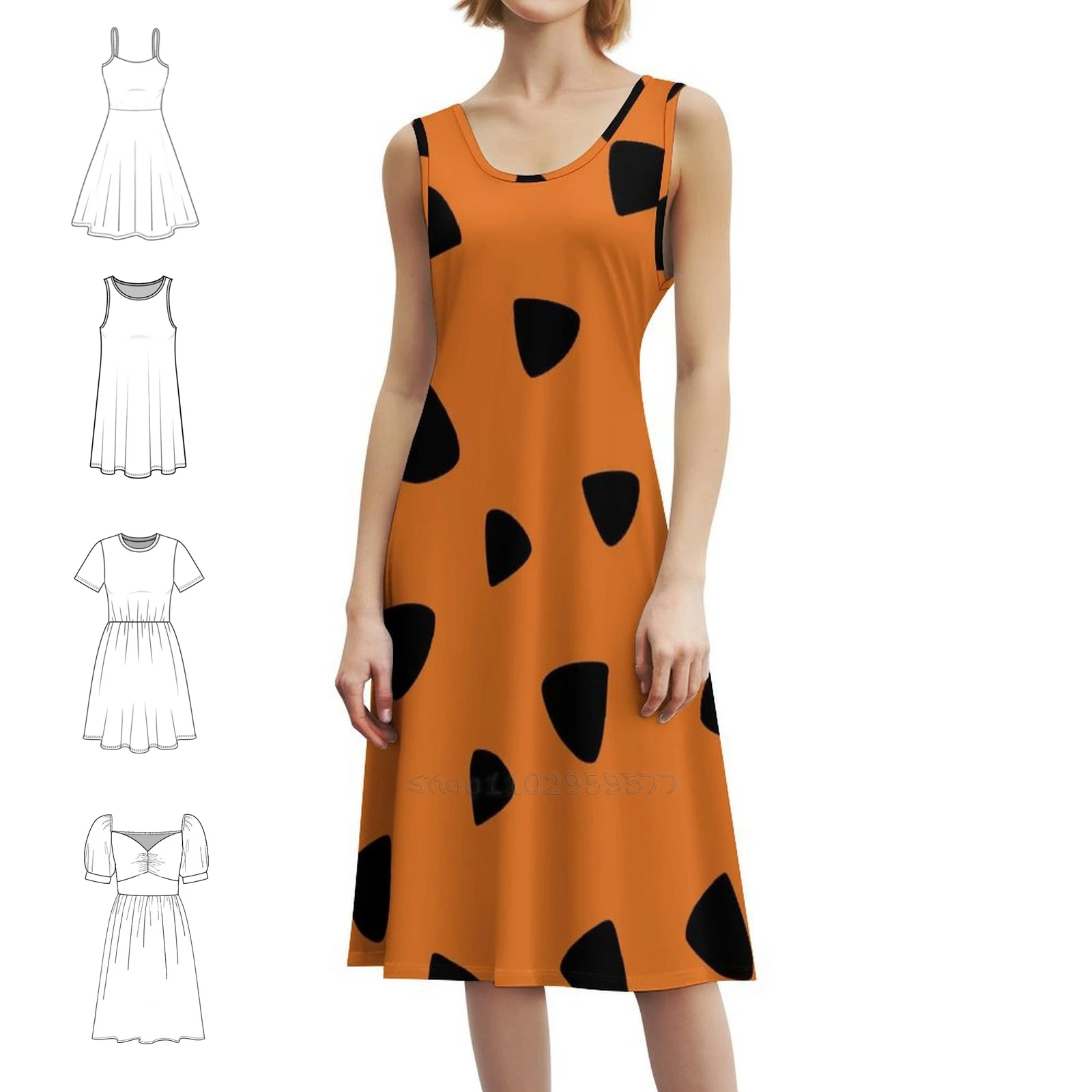

Texture Sweetheart Neckline Dress Elegant Summer Party Dress For Women Cartoon Classic Cartoons Dress
