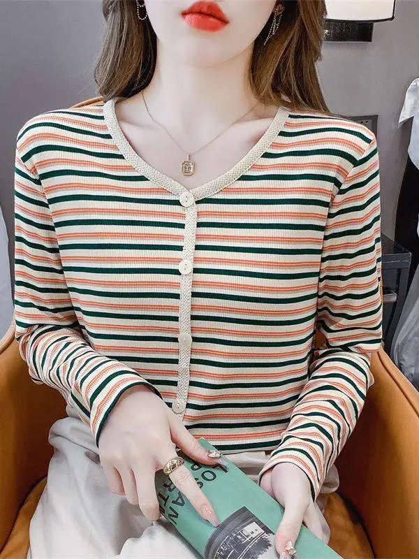 camiseta-de-manga-larga-ajustada-para-mujer-mezcla-de-algodon-delgada-informal-a-rayas-para-otono-e-invierno-top-versatil-y-estilizador