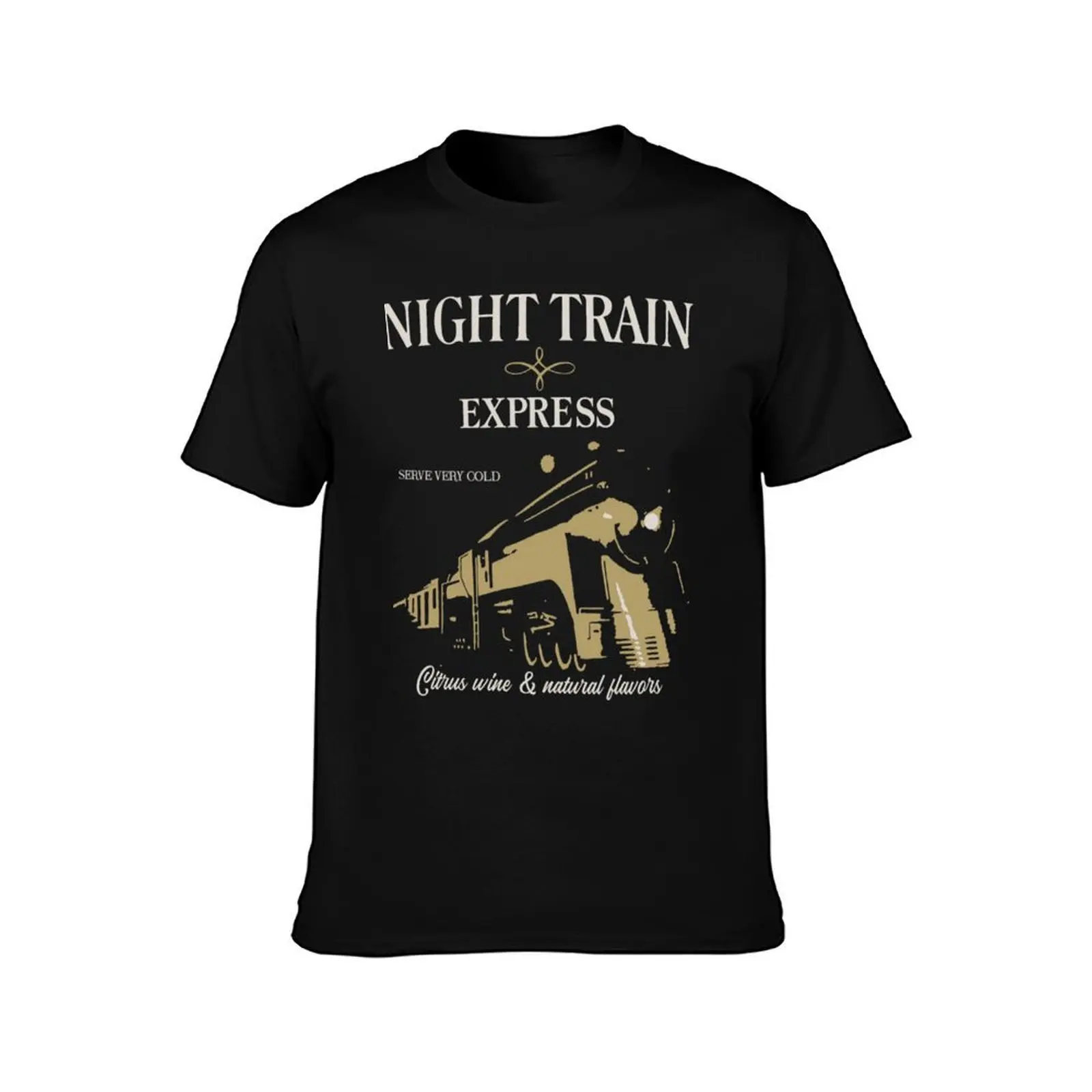 Night Train Express T-Shirt, Summer Casual Cotton Tee, Oversized Streetwear Tops, Vintage Graphic Print, Loose Fit Short Sleeve