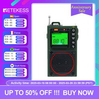 Retekess TR111 Radio FM Portable Radios AM FM Mini Ham Radio Shortwave Emergency Amateur Radio Multiband SW VHF WB Alarm Clock